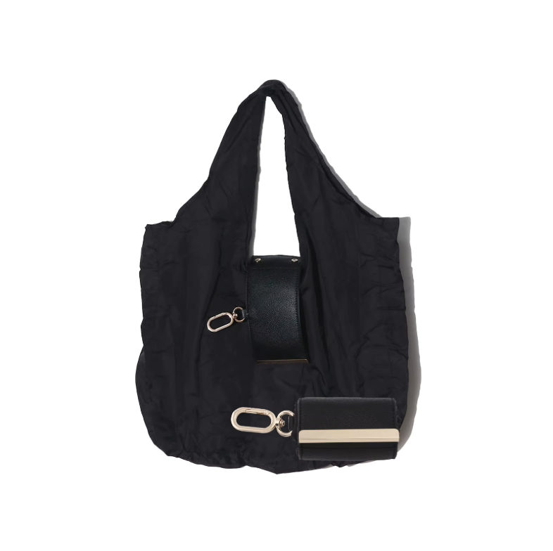 KeyTote negro desplegado con funda compacta
